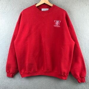 Vintage  Wisconsin Badgers Crewneck Sweatshirt Red Embroidered Logo Men XL